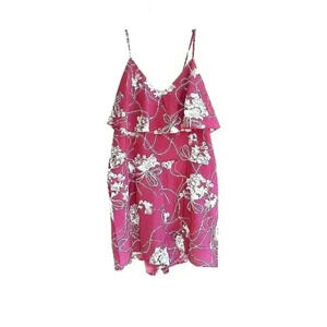 NEW Miss Molly Burgundy Floral Flounce Top Romper